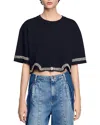 Sandro Crystal-embellished T-shirt In Black