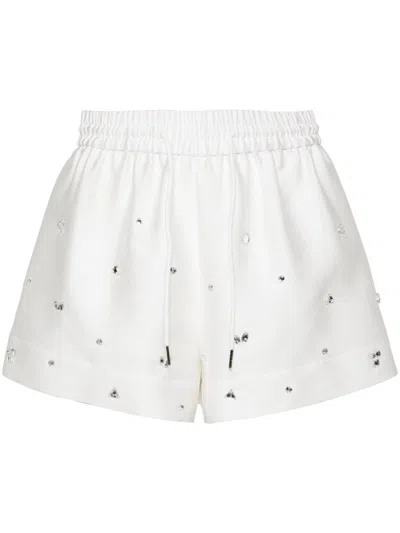 Sandro Rhinestone-embellished Drawstring Shorts In Naturels