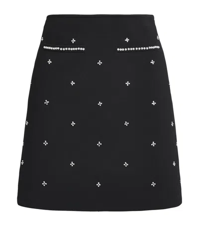 Sandro Rhinestone-embellished Mini Skirt In Black