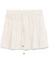 Sandro Rhinestone Striped Pleated Skirt In Pink