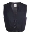 Sandro Rhinestone-embellished Stripe Waistcoat In Blue
