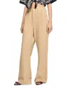 Sandro Rhinestone Embellished Wide Leg Jeans In Sand In Sand