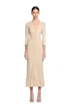 Sandro Charmante Knit Button-front Midi Dress In Beige