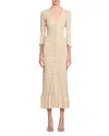 Sandro Charmante Knit Button-front Midi Dress In Beige
