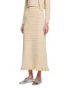 Sandro Merveilleuse Embellished Midi Skirt In Beige