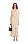 Sandro Rhinestone Knit Maxi Skirt In Beige
