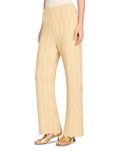 Sandro Rhinestone Knit Trousers In Brown