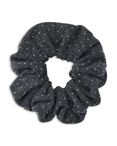 Sandro Rhinestone Knit Scrunchie In Gray