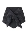 Sandro Womens Charcoal Grey Polka-dot Wool And Cashmere-blend Scarf In Black
