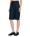 Sandro Rhinestone Pinstripe Long Shorts In Blue