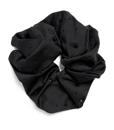 Sandro Rhinestone Scrunchie In Black