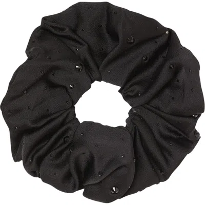 Sandro Chou Chou Sparkling Scrunchie In Noir / Gris