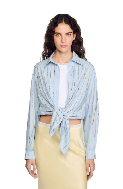 SANDRO SANDRO RHINESTONE SHIRT