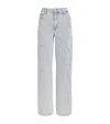 Sandro Rhinestone Stripe Jeans In Gold