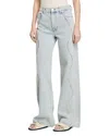Sandro Jeans With Rhinestone Stripes In Light Blue Jean