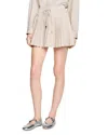 Sandro Rhinestone Striped Pleated Skirt In Pink