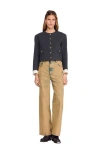 Sandro Rhinestone Tailored Jacket In Blue