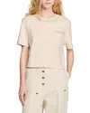 Sandro Luz Embellished Crewneck T-shirt In Beige