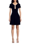 Sandro Megane Embellished Mini Dress In Black