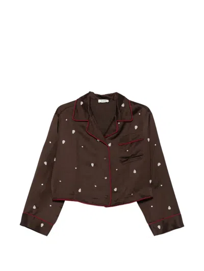 Sandro Rhinestone-embroidered Piped-trim Shirt In Multi