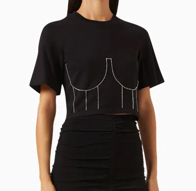 Pre-owned Sandro Rhinstone Bustier T-shirt In Jersey