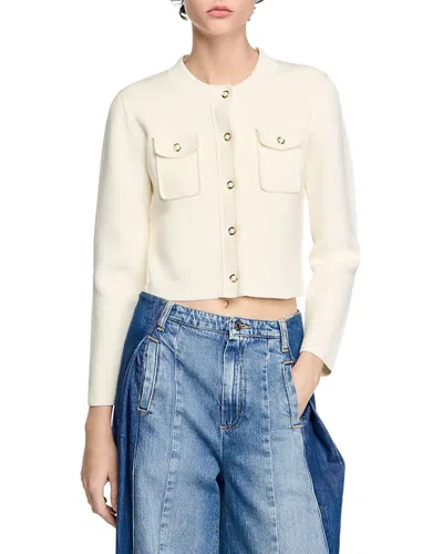 SANDRO RIB KNIT CARDIGAN