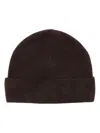 Sandro Cashmere Ribbed Turn Up Beanie In Brown