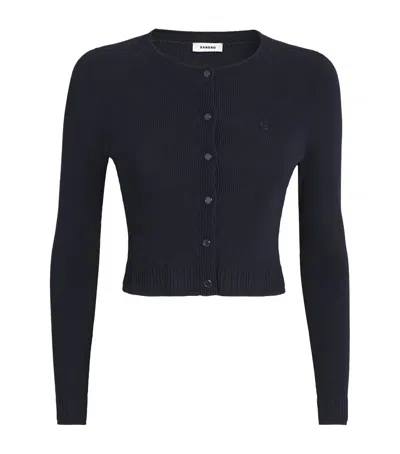 SANDRO RIB-KNIT CROPPED CARDIGAN