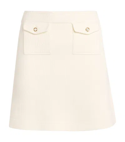 Sandro Rib-knit Mini Skirt In Brown