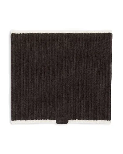 Sandro Rib Knit Neck Warmer Scarf In Brown