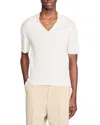 Sandro Rib Knit Polo Shirt In Optic White