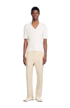 Sandro Rib Knit Polo Shirt In Optic White