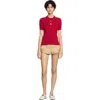 Sandro Rib Knit Polo Shirt In Red