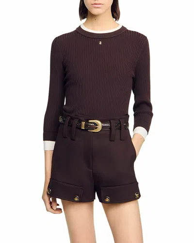 SANDRO RIB KNIT SWEATER