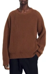Sandro Knitted Sweater In Caramel