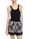 Sandro Grenat Buttoned Tank Top In Black