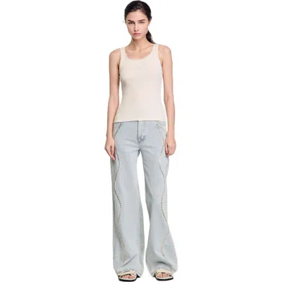 SANDRO SANDRO RIB KNIT VEST TOP