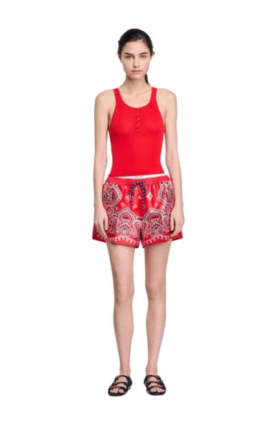 SANDRO SANDRO RIB KNIT VEST TOP