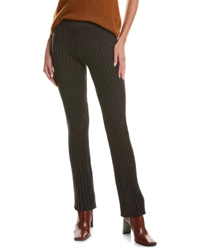 Sandro Rib Wool-blend Pant In Grey