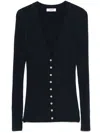Sandro Ribbed Cardigan In Blue