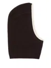 Sandro Ribbed Contrast-trim Balaclava In Brown