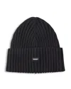 Sandro Ribbed Knit Cuffed Beanie In Black