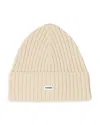 Sandro Ribbed Knit Cuffed Beanie In Ficelle