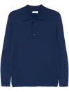 Sandro Ribbed-knit Polo Shirt In Royal Blue