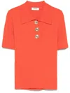 Sandro Womens Short-sleeved Knitted Polo Shirt Rouges In Red