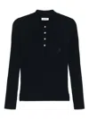 Sandro Poloshirt Aus Geripptem Strick In Blue