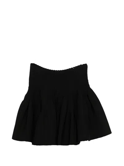 Sandro Ribbed Knitted Skirt In Black