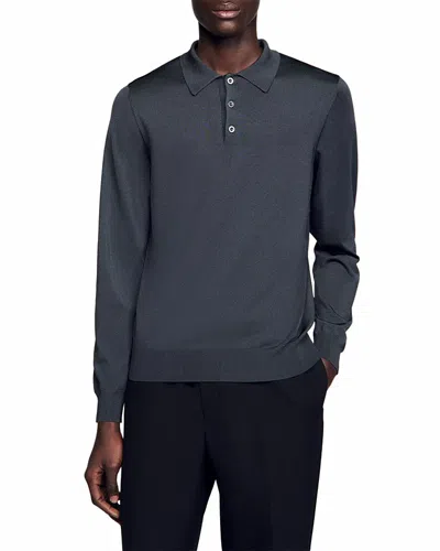 SANDRO RIBBED POLO SHIRT