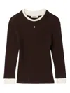 Sandro Geripptes Oberteil In Brown