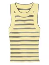 Sandro Womens Light Yellow Stripe-print Knitted Vest Top